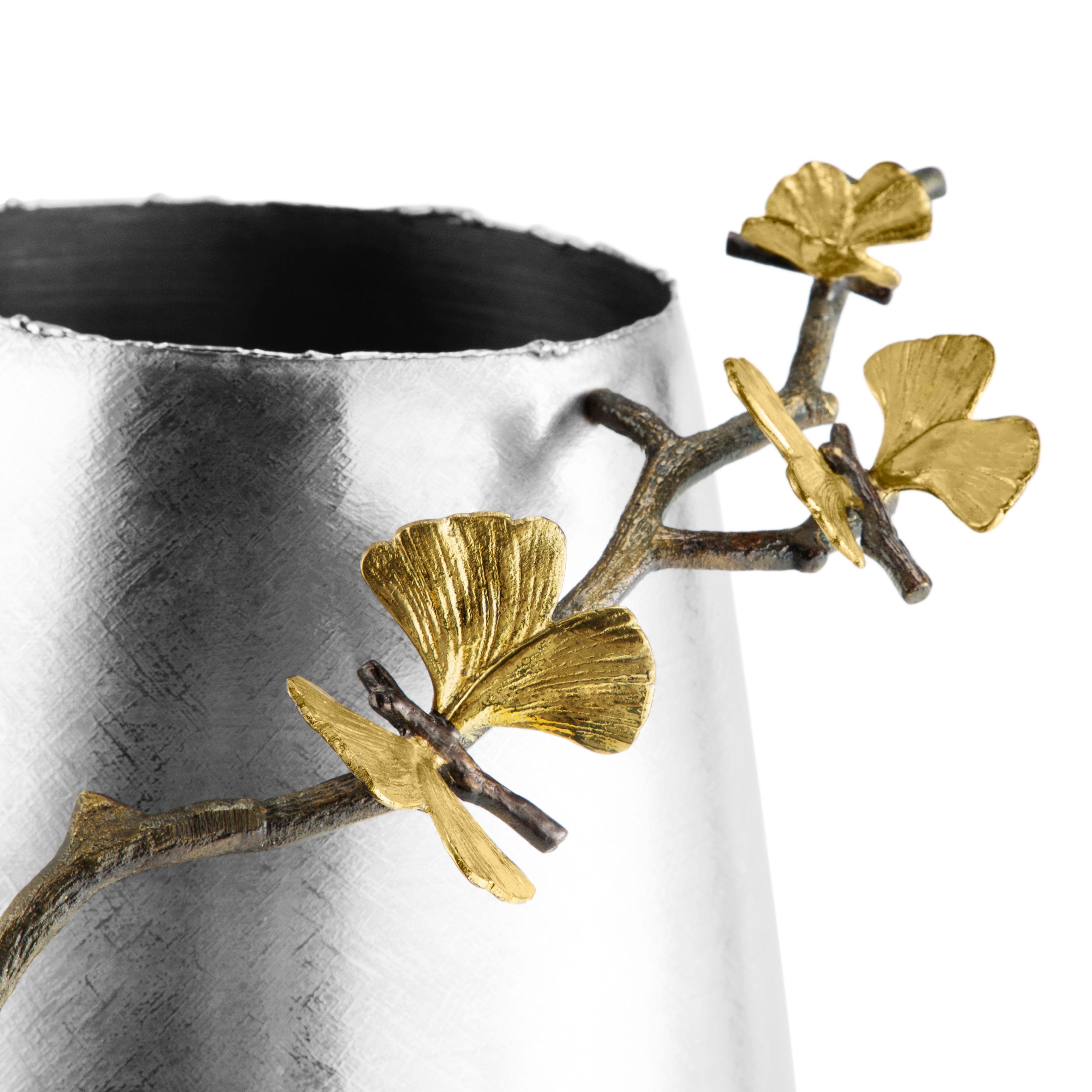 Elegant Butterfly Ginkgo Vase - Handmade Ceramic Flower Vase for Home Decor, Wedding Centerpiece & Gift Idea - Perfect for Living Room, Dining Table & Office Desk Decoration