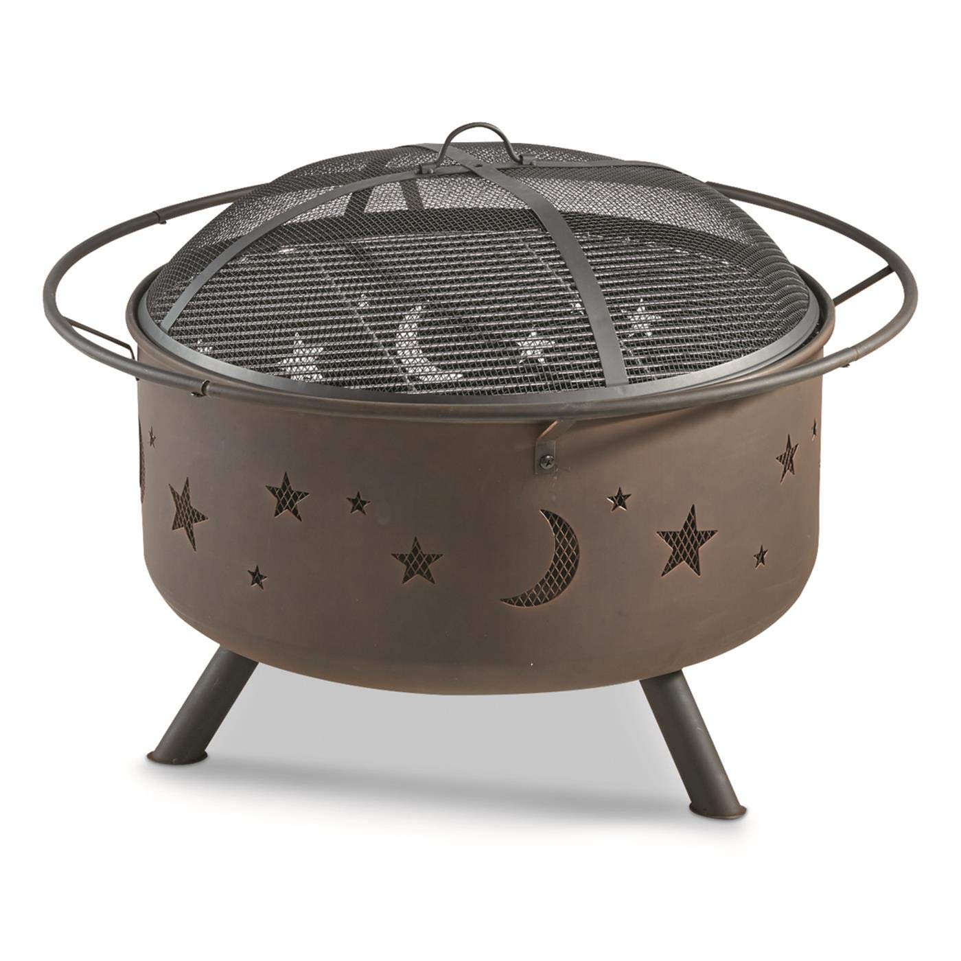 CASTLECREEK Cosmic Fire Pit with BBQ Grill - Outdoor Wood Burning Steel Fire Pit for Camping, Backyard, Patio & Picnic - Perfect for Grilling, Smores, Bonfires & Outdoor Cooking
