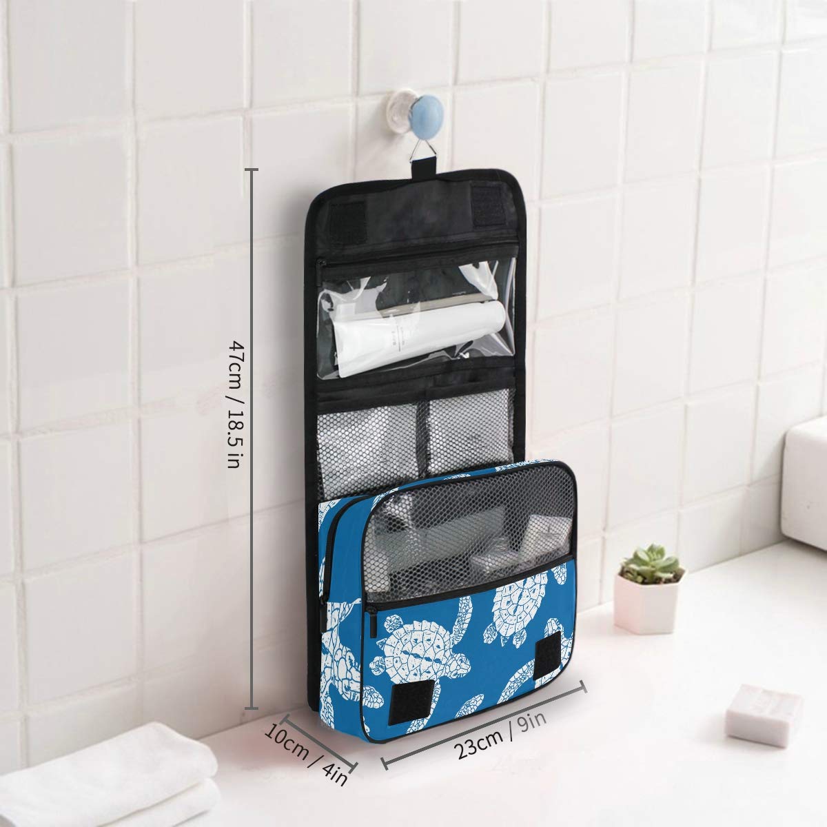 Waterproof Travel Toiletry Bag - Sea Turtle Cosmetic Pouch for Women, Perfect for Beach Trips & Showers