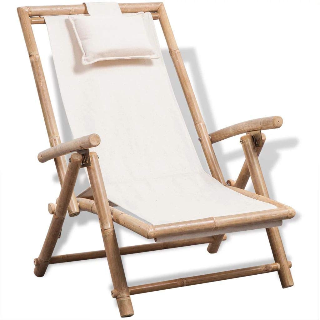 **Estink Folding Sun Lounger - Adjustable 4-Position Reclining Deck Chair for Garden, Beach, Balcony & Poolside Relaxation | Portable Canvas Outdoor Lounge Chair**