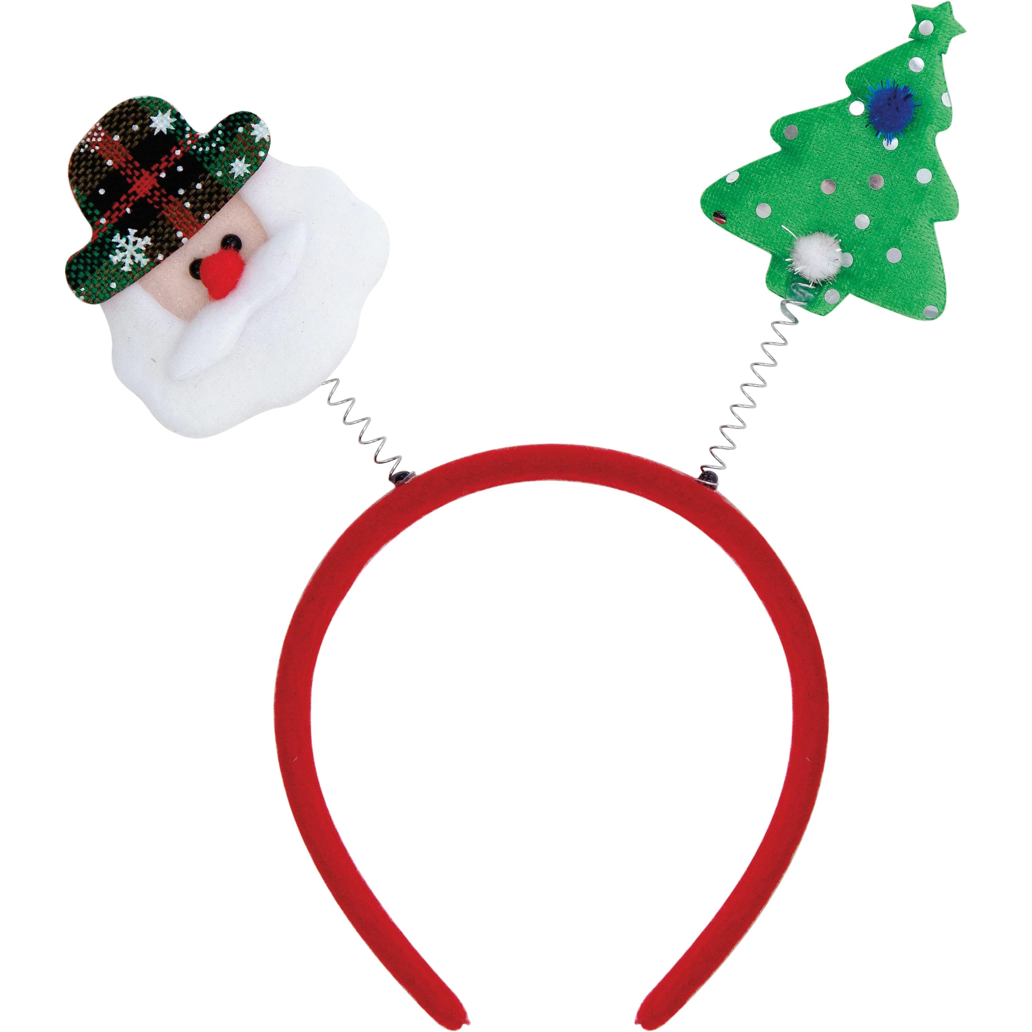 12 Pack Bulk Christmas Plastic Headbands with Boppers - Fun Holiday Party Favors for Kids & Adults - Perfect for Christmas Parties, School Events & Festive Celebrations