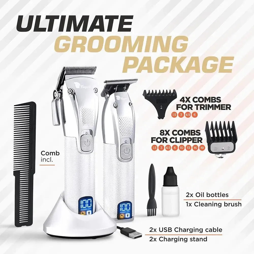 Professional Hair Clipper & Trimmer Set for Men - Precision Grooming Kit for Home & Salon Use - Perfect for Beard, Mustache & Hair Styling
