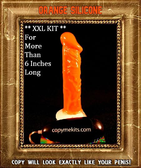 Copy Me! XXL Penis Casting Kit - 12 Inch Realistic Dildo Maker with Suction Cup & Waterproof Vibrator (Orange) - Perfect for Couples Play, Solo Pleasure & DIY Adult Toys at Home
