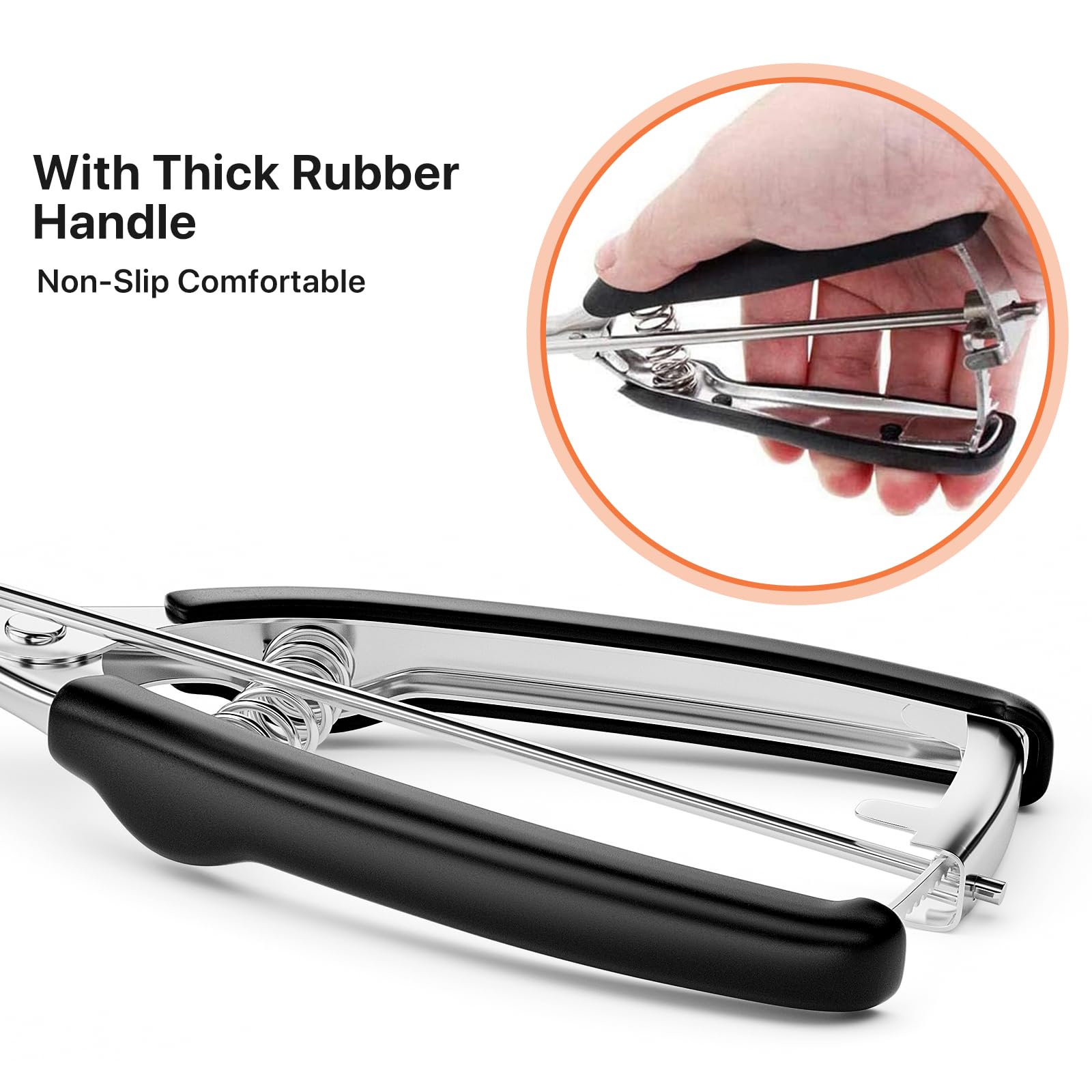 Premium 18/8 Stainless Steel Cookie Scoop Set with Trigger Release - 2 Tbsp (30ml/1oz) Thickened Ice Cream & Cookie Dough Scooper - Perfect for Baking, Ice Cream Parlors, and Home Kitchen Use - Includes Non-Slip Gripper (Great Gift Idea)