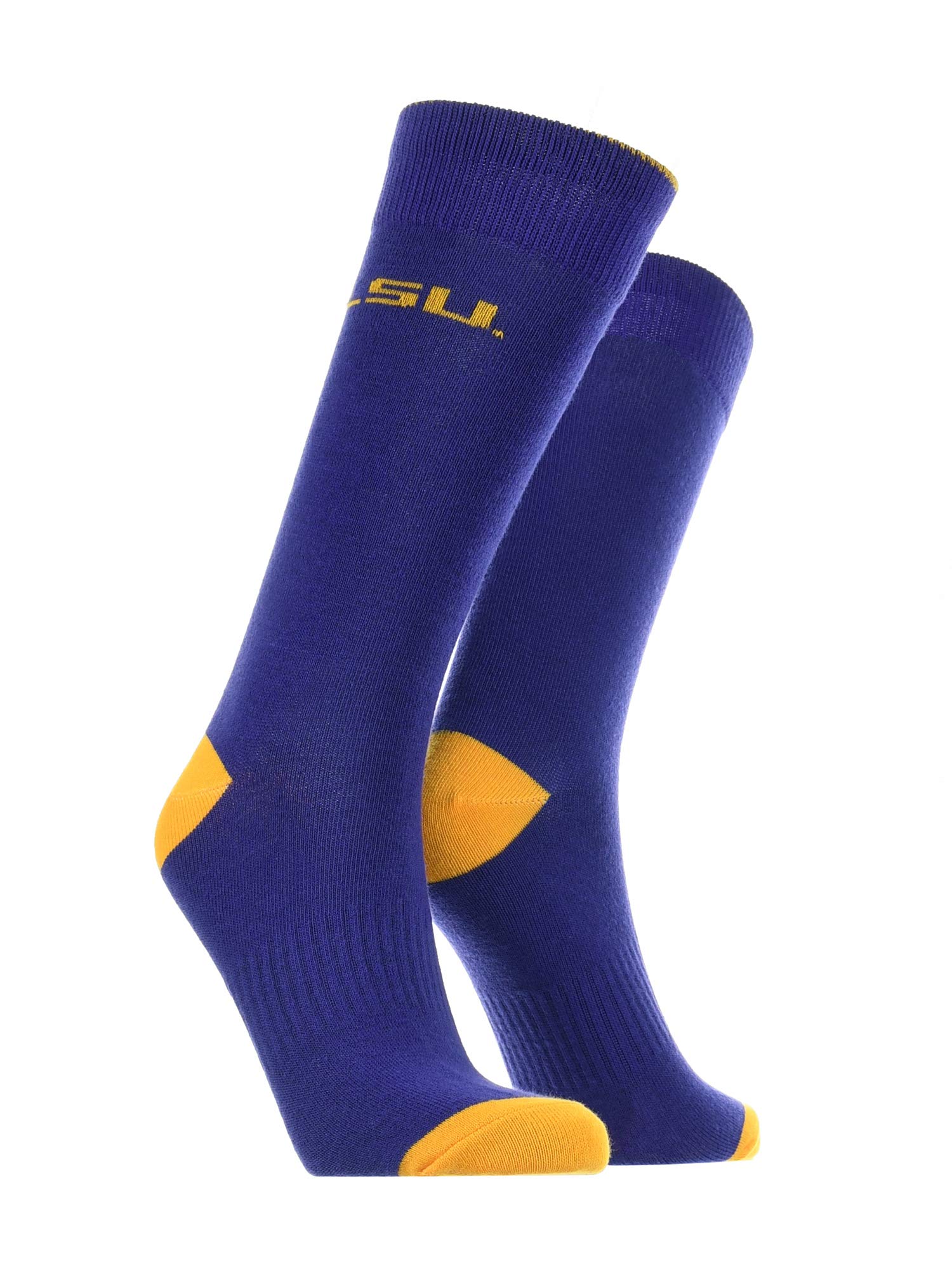LSU Tigers Dress Socks for Men - Dean's List Crew Length Cotton Socks - Perfect for Game Day, School Spirit & Casual Wear