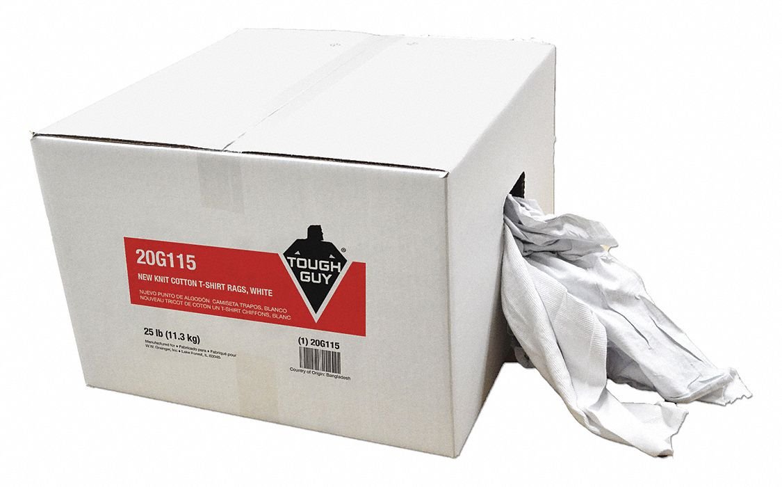 Premium Cotton T-Shirt Rags - Soft White Cleaning Cloths for Kitchen, Bathroom & Car Detailing - Multipurpose Reusable Cleaning Fabric