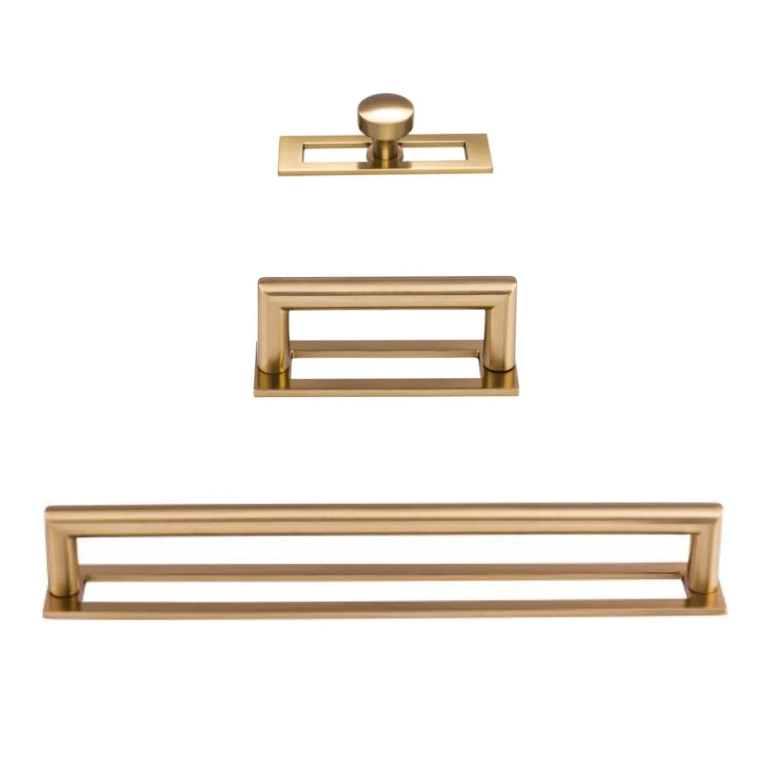 Champage Bronze Cabinet Drawer Pulls and Knobs with Backplate - Vintage Style Hardware for Kitchen Cabinets, Dressers & Furniture Upgrade