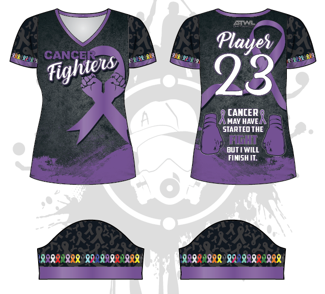 Cancer Fighters Women's Jersey - Comfortable & Inspirational Apparel for Survivors & Supporters - Perfect for Fundraisers, Walks & Awareness Events