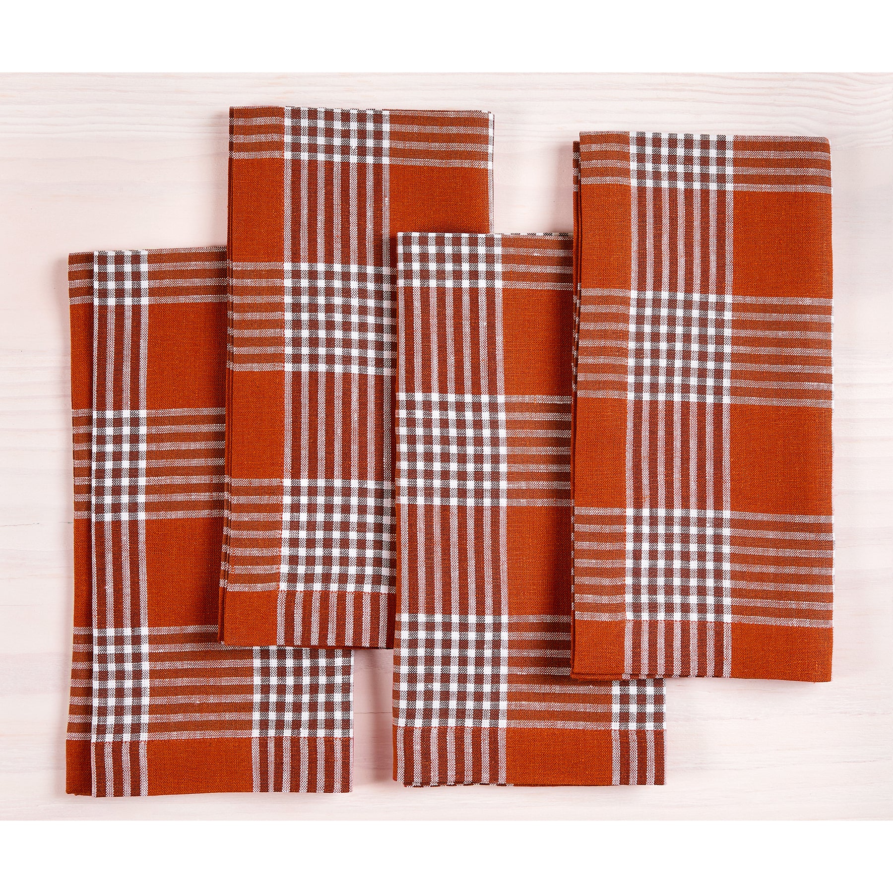 Glen Check Napkins Set of 4 - Premium Cotton Linen Table Napkins for Fine Dining, Dinner Parties & Everyday Use