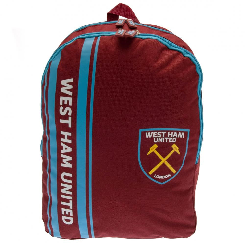 West Ham United Stripe Backpack - Stylish Soccer Fan Gear for School, Travel & Game Day | Official Team Design