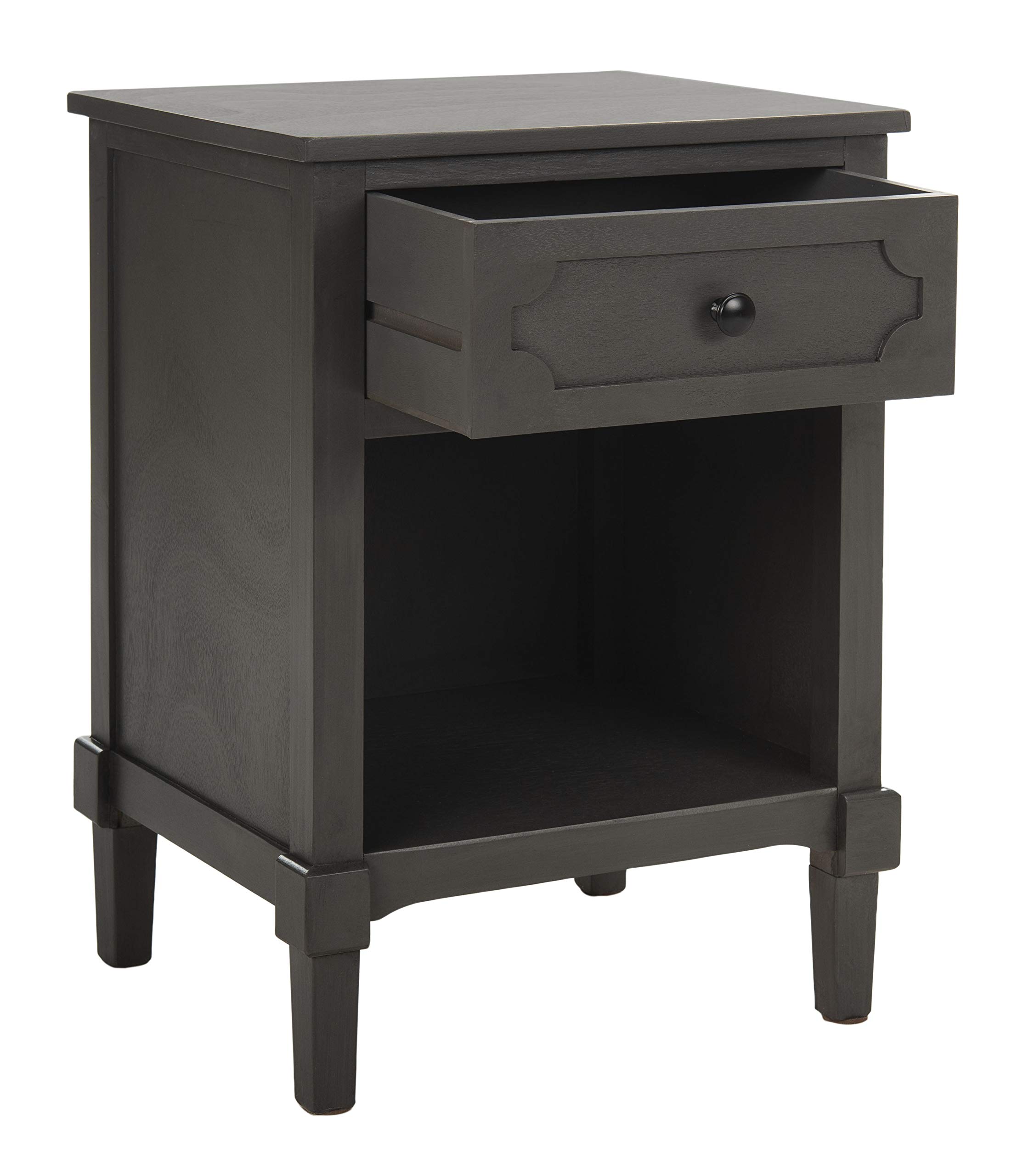 SAFAVIEH American Homes Collection Rosaleen Grey Side Table - Modern End Table for Living Room, Bedroom & Office - Small Accent Table with Storage Shelf