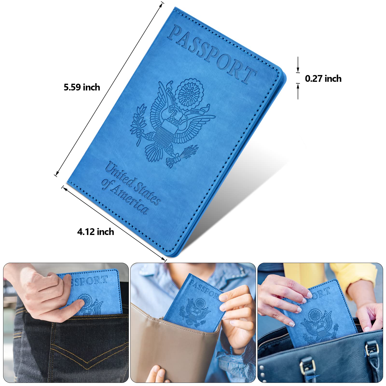 Eoehro 2-Pack RFID Blocking Passport Holder Wallet Cover - Waterproof Travel Essentials for Women & Men - Perfect for Airplane, Cruise, and International Trips