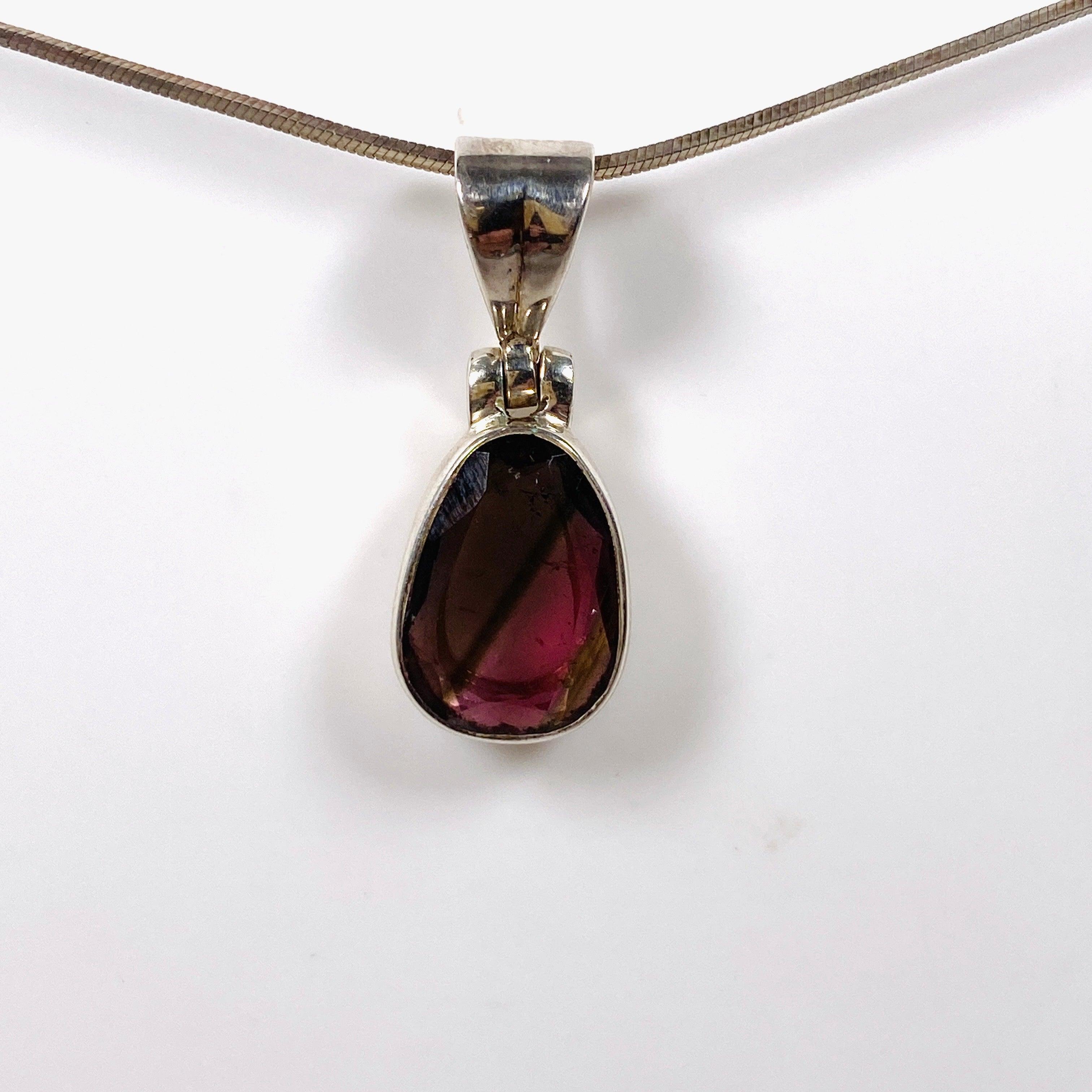 Natural Pink Tourmaline Faceted Pendant Necklace PPGJ583 - Elegant Jewelry for Women, Perfect Gift for Birthday, Anniversary & Valentine's Day