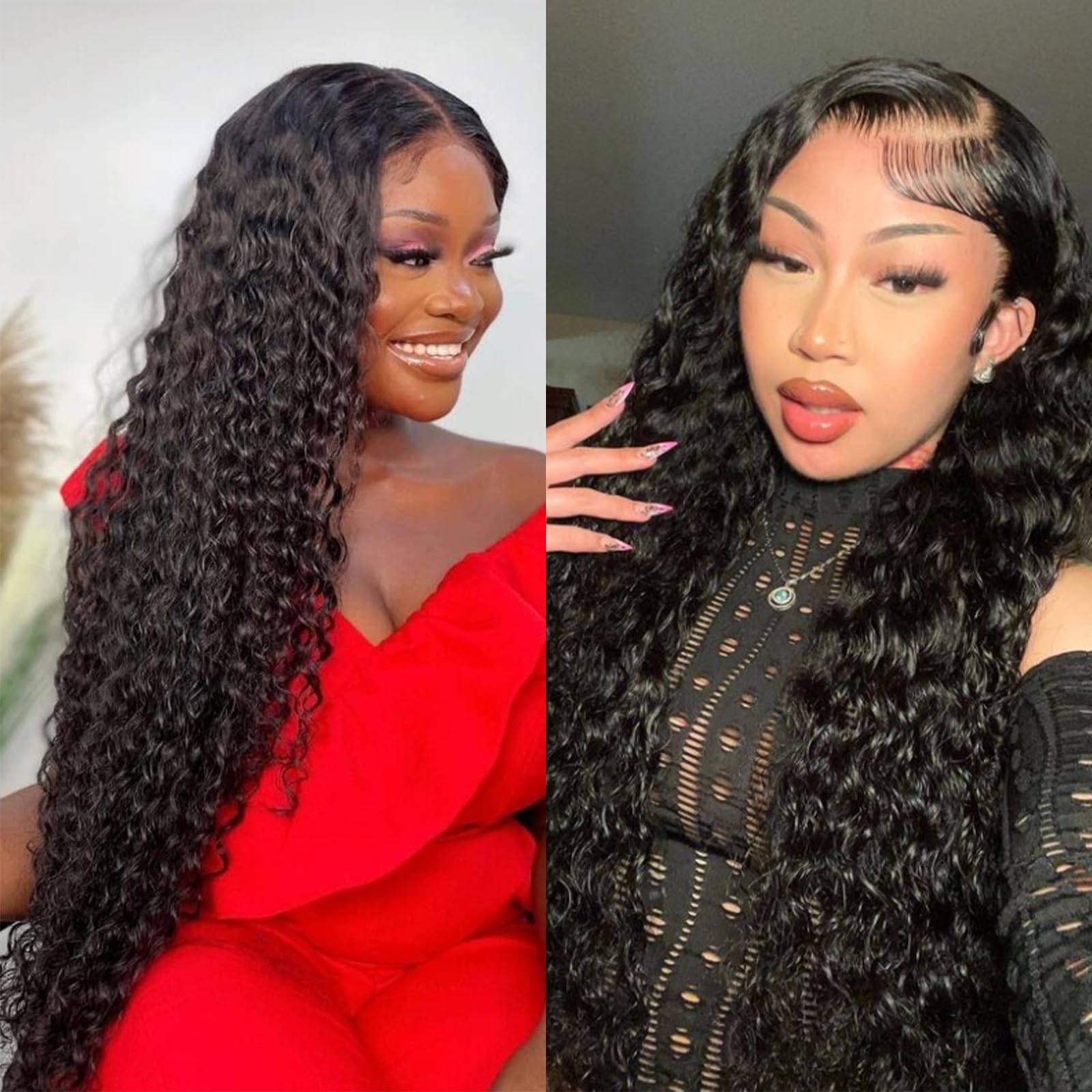 Siyun Show 22 Inch Deep Wave Lace Front Wigs Human Hair - 13x4 HD Lace Frontal Brazilian Virgin Hair Wig with 150% Density & Pre-Plucked Baby Hair | Perfect for Daily Wear, Cosplay, and Special Occasions