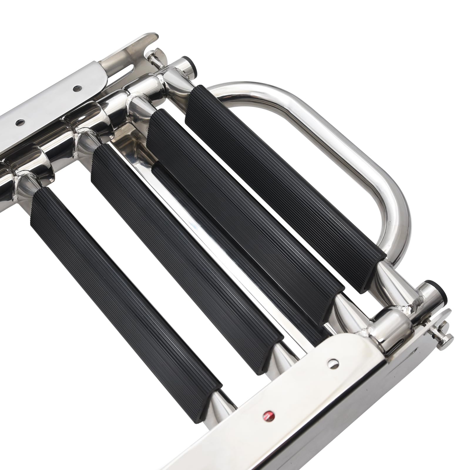 KAOLALI 4-Step 316 Stainless Steel Telescoping Marine Ladder - Retractable Boat Ladder for Yacht, Dock & Pool - Heavy Duty Under Platform Ladder for Boats, Pontoons & Swimming Platforms    (Use: Perfect for boarding boats from docks, swimming platforms, or pools. Ideal for yachts, pontoons, and marine applications requiring durable, rust-resistant access.)