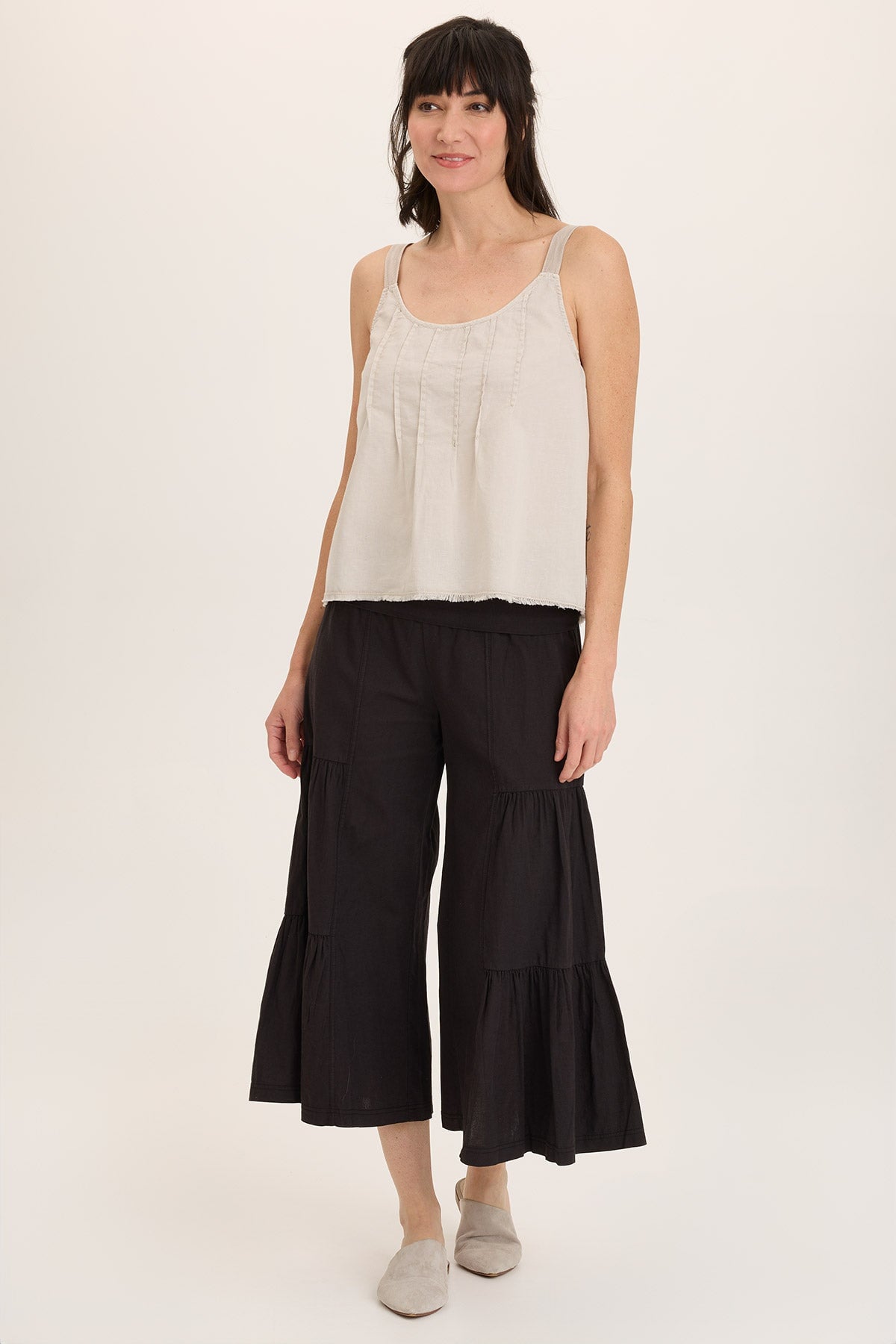 Breathable Linen Wide Leg Palazzo Pants with Side Ties - Comfortable Summer Casual Pants for Women, Perfect for Beach, Vacation & Lounge Wear
