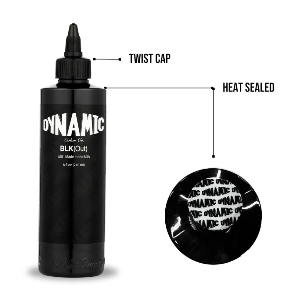 BLKout Professional Dynamic Tattoo Ink - 8oz Bottle for Vibrant, Long-Lasting Tattoos - Ideal for Tattoo Artists & Body Art Professionals
