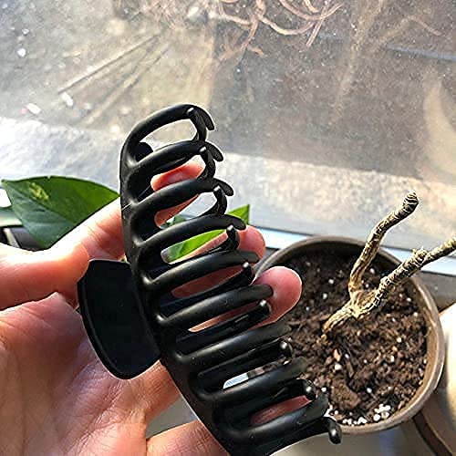 AKSHAR IMPEX Non-Slip Hair Claw Clip - Strong Grip Large Butterfly Clutch for Women (2-Pack, Matte Black) - Perfect for Thick Hair, Ponytails & Updos