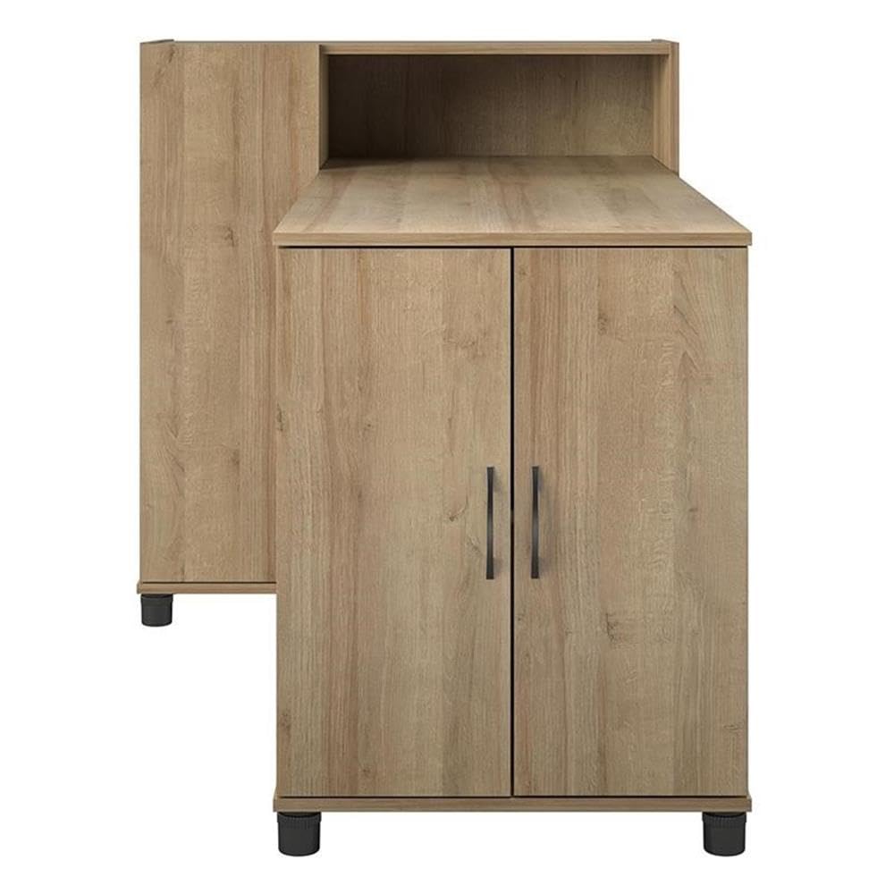 Pemberly Row Transitional Engineered Wood Hobby and Craft Desk in Natural - Perfect for DIY Projects, Scrapbooking & Home Office Workspace