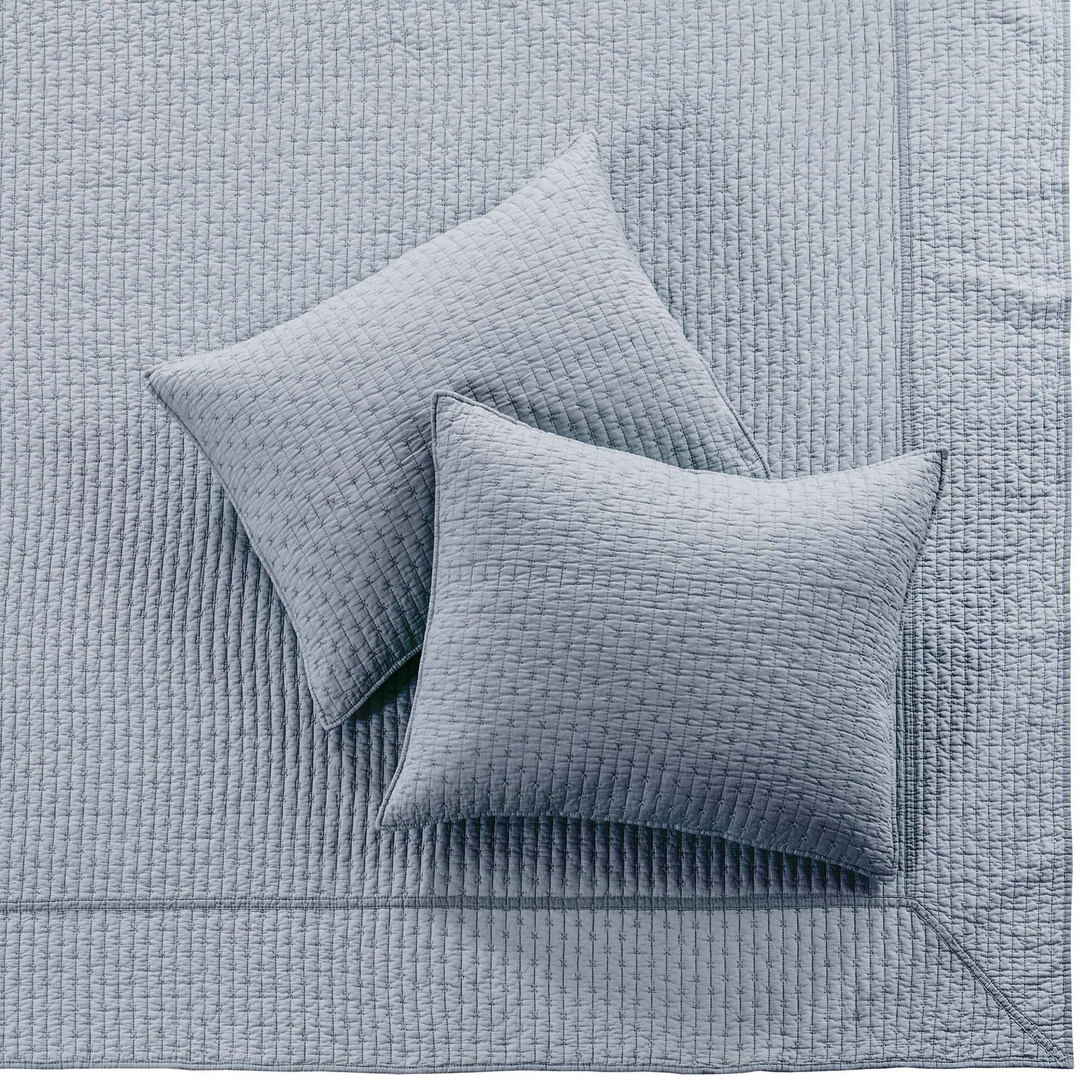 Levtex Home Cross Stitch Bedspread Set - Full Size Cotton Bedding with 2 Standard Shams (100x104in Bedspread + 20x26in Shams) - Elegant Cross Stitch Pattern for Cozy Bedroom Decor - Perfect for Guest Rooms, Master Bedrooms & Farmhouse Style Homes