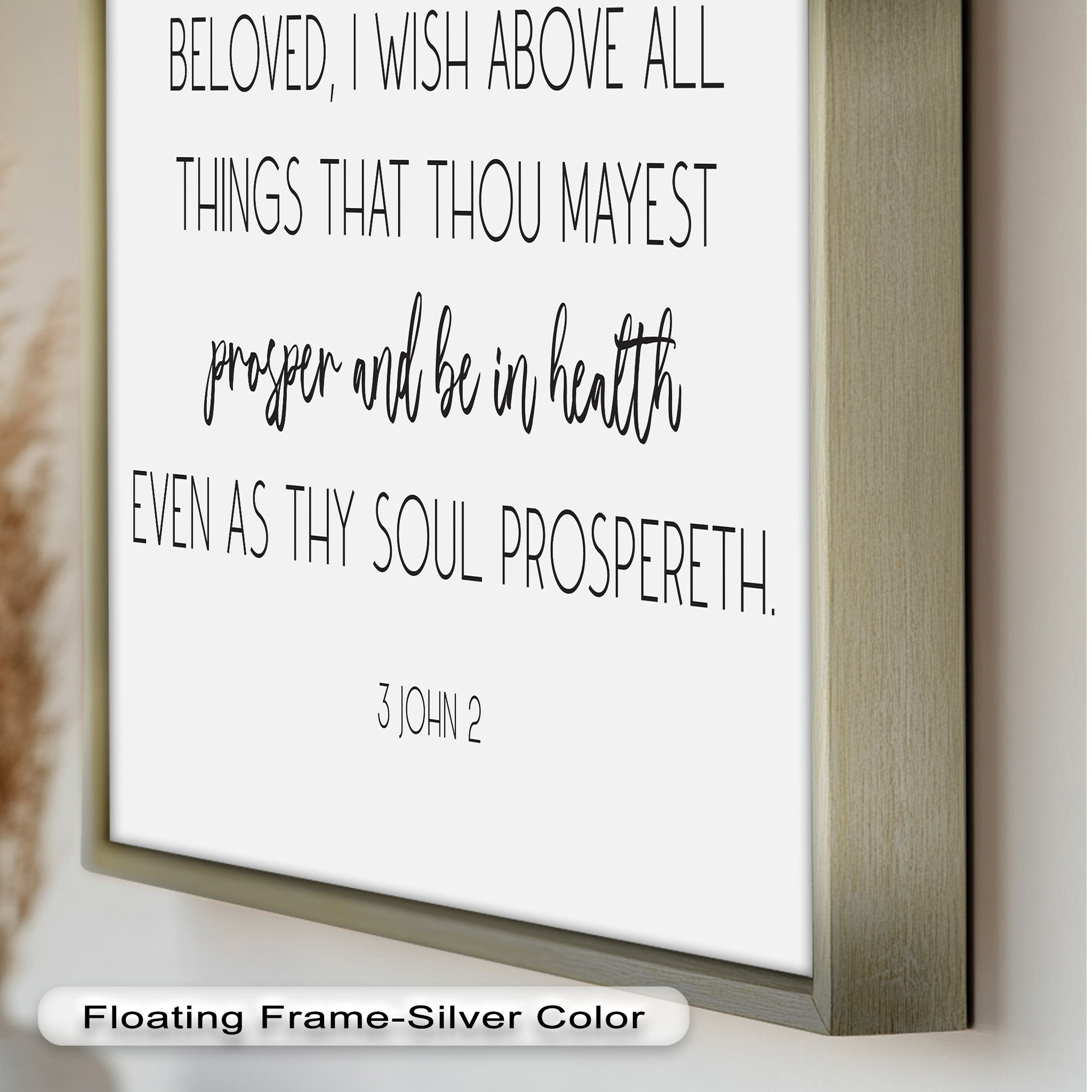 3 John 2 Bible Verse Wall Art - Christian Scripture Oil Painting for Home Decor & Church Gifts