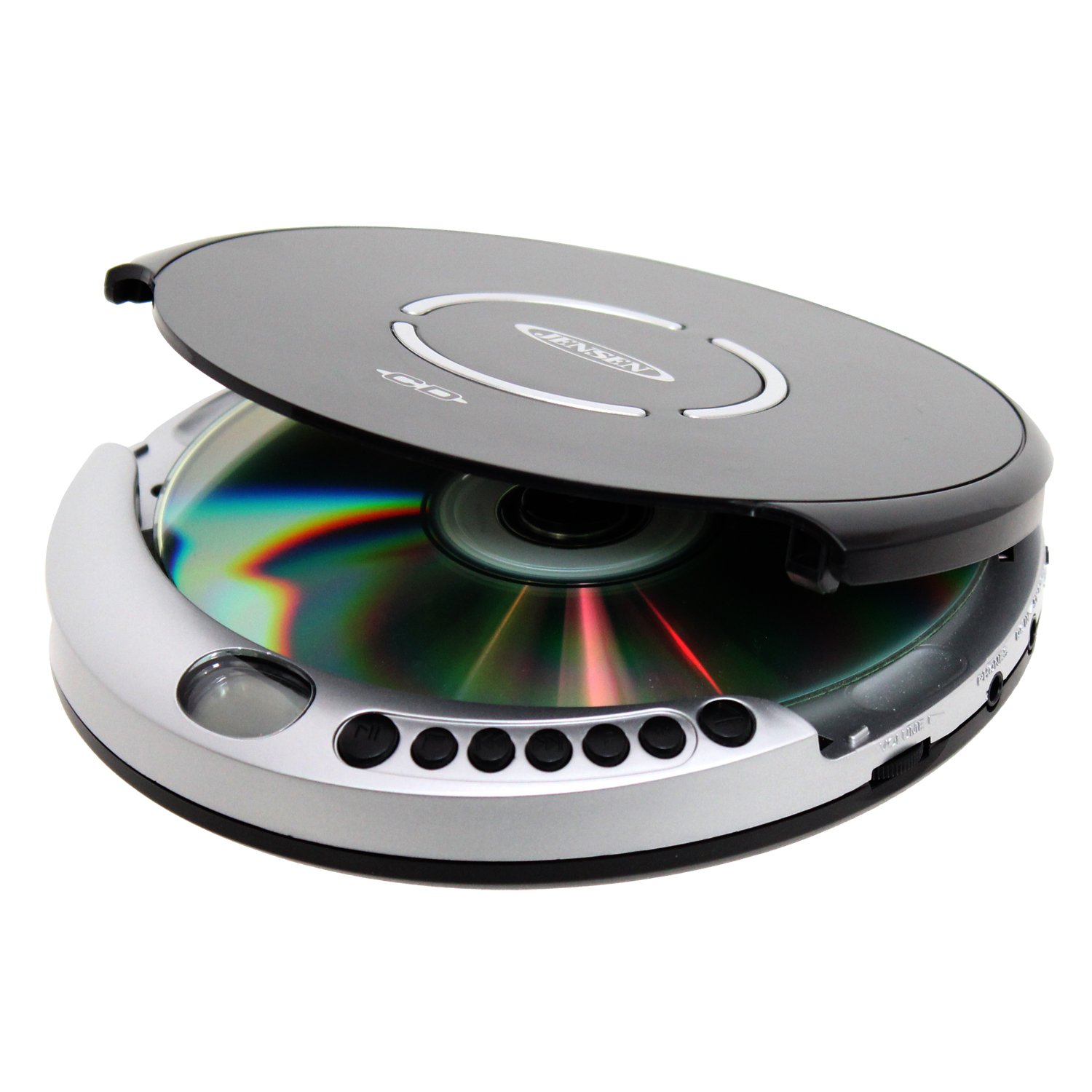 Portable CD Player with Anti-Skip Protection - FM Radio, Bass Boost & Stereo Earbuds - Personal CD Player for Commuting, Workouts & Travel - Black