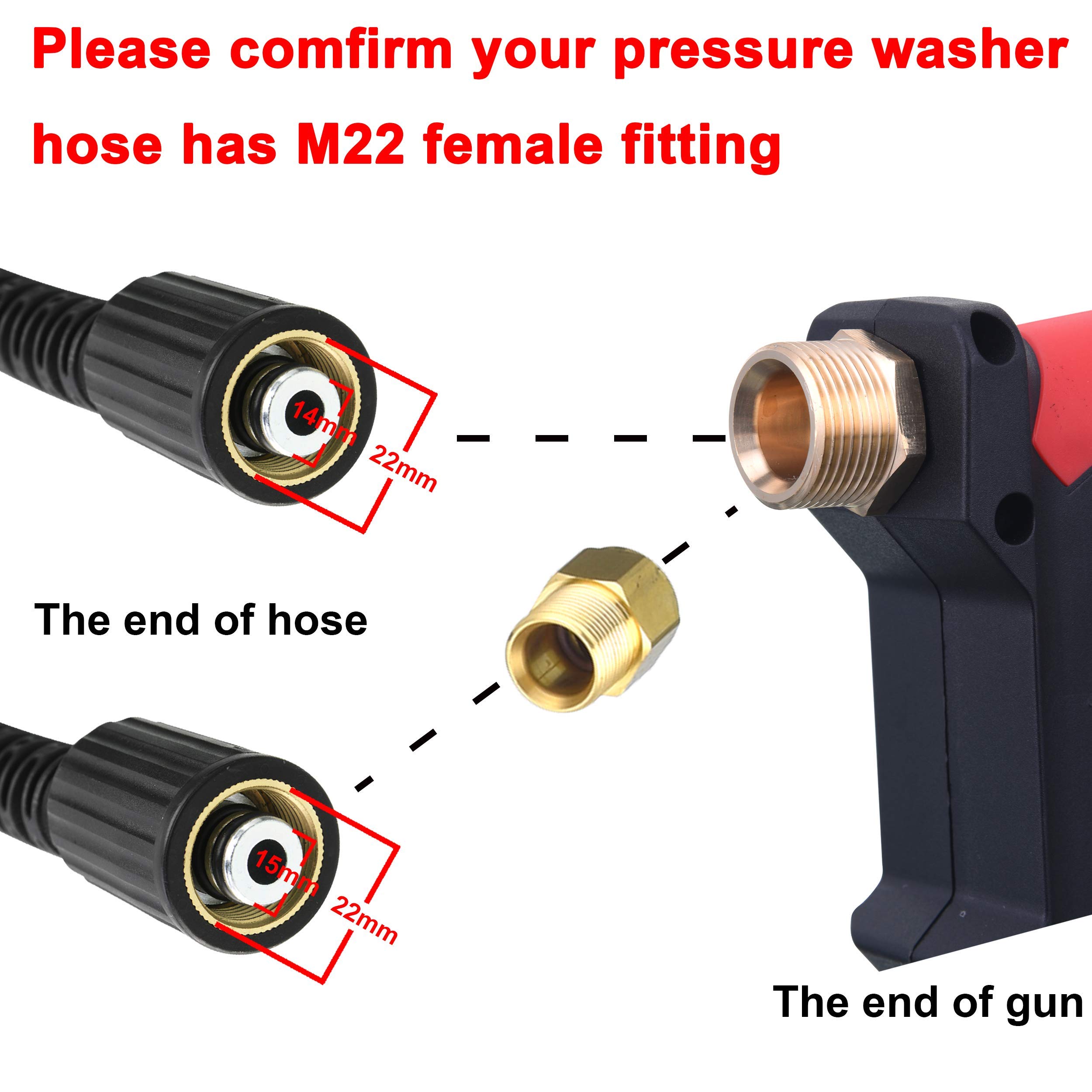 Pressure Washer Adapter Set with Gun & Extension Wand - Heavy Duty Power Washer Nozzle Kit for Home Cleaning, Car Washing, Deck & Driveway Maintenance