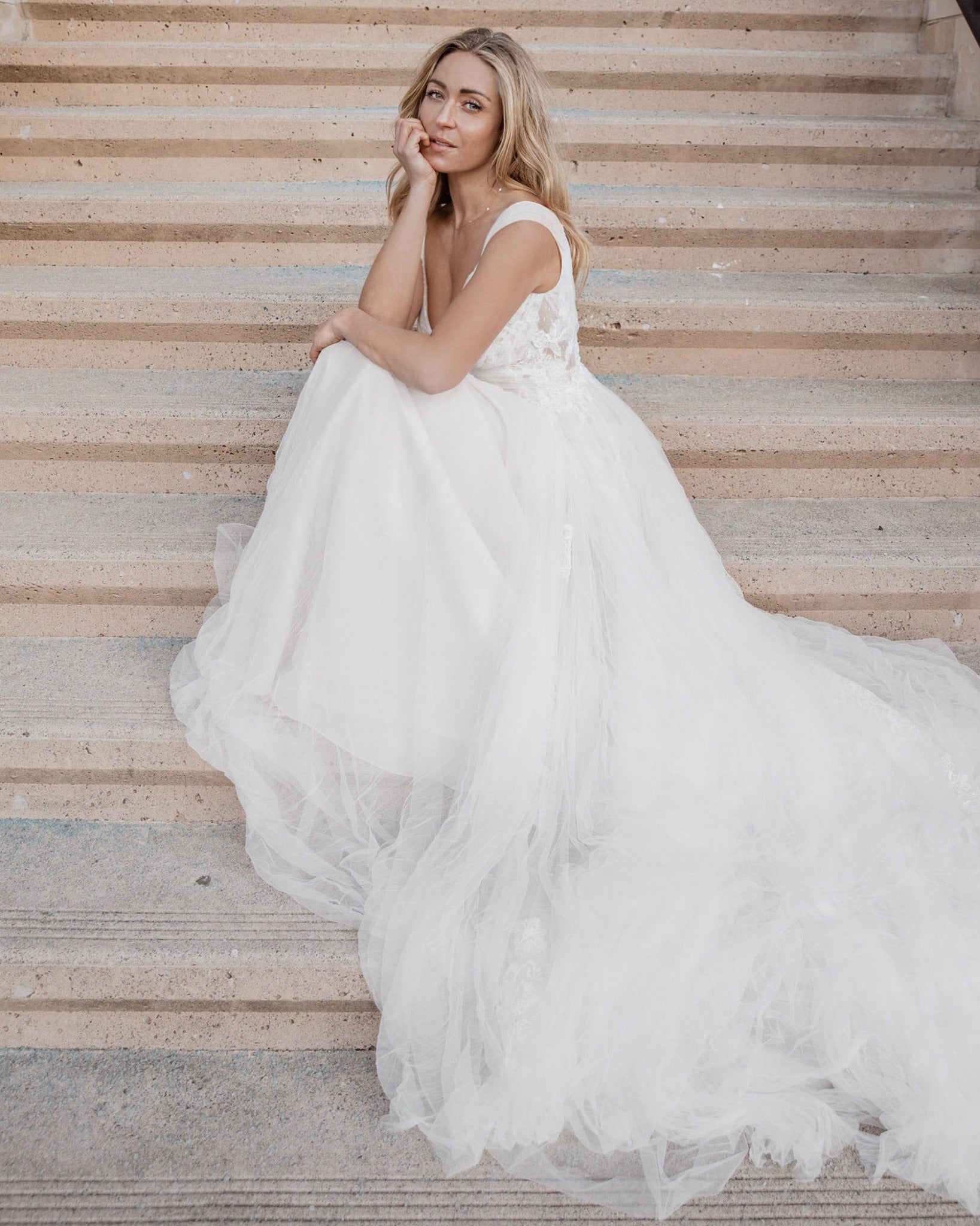 BHLDN Watters Malone Wedding Gown - Elegant Lace Bridal Dress for Bride, Perfect for Church Ceremony & Outdoor Wedding Photos