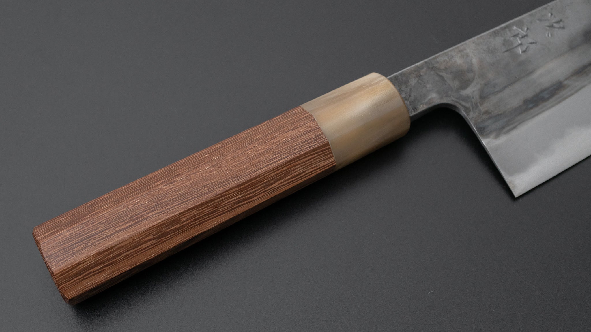 Premium Jiro Tsuchime Wa Santoku Knife 180mm - Japanese High Carbon Steel Blade with Taihei Tagayasan Wood Handle (#524) - Perfect for Sushi, Vegetables & Meat Cutting in Professional Kitchens & Home Cooking