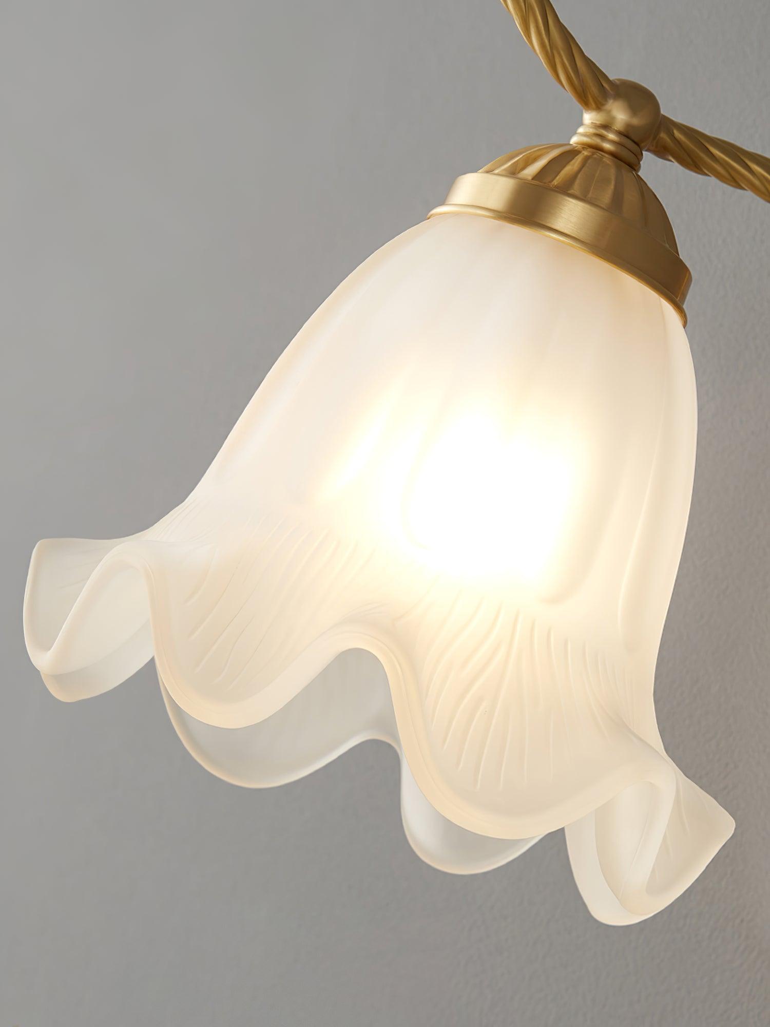 Vintage Brass Gooseneck Wall Sconce - Curved Glass Shade for Bedroom, Hallway & Porch Lighting - Antique Style Fixture with Adjustable Arm