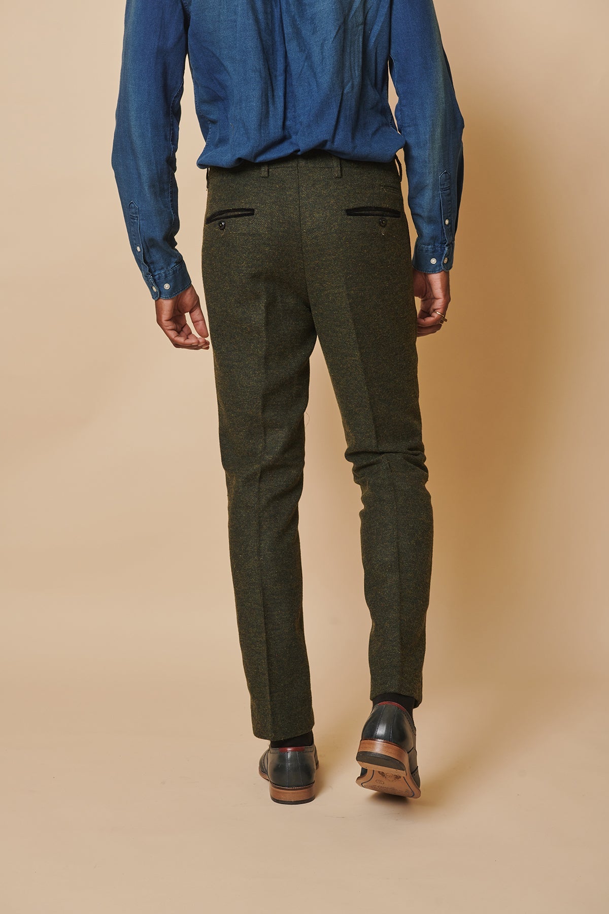 Marlow Olive Green Tweed 3-Piece Suit for Men - Premium Wool Blend Formal Attire - Perfect for Weddings, Business Meetings & Special Occasions