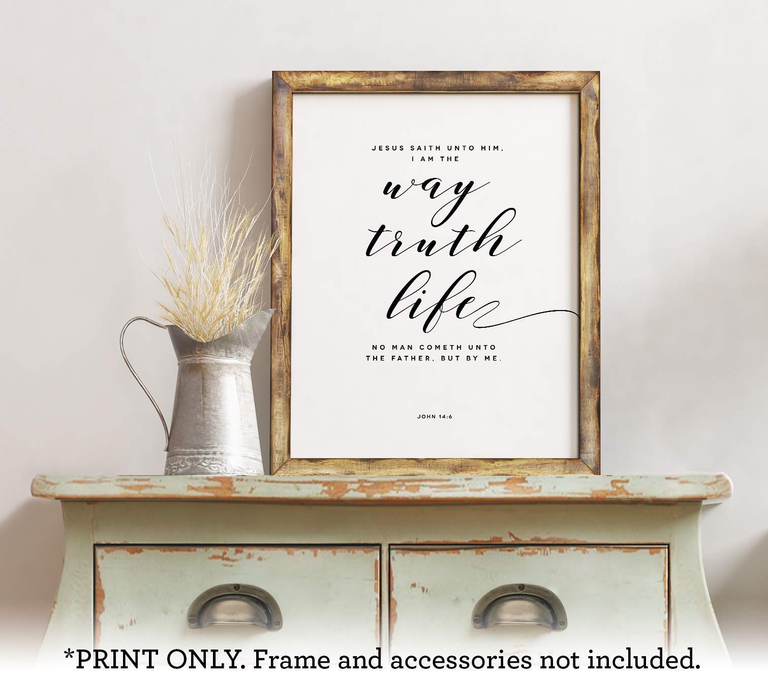 John 11x14 Bible Verse Art Print - Farmhouse Wall Decor for Christian Home