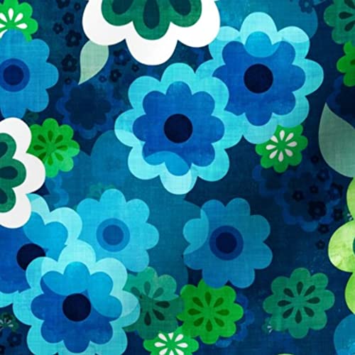 Retro Daisy Green Jewel Printed Minky Fabric by The Yard - Soft Plush Material for Sewing Baby Blankets, Quilt Backing & DIY Projects - Perfect for Nursery Decor, Gift Making & Home Crafts