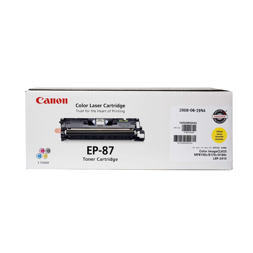 Canon Genuine Yellow Toner Cartridge EP-87 (7430A005) - 1 Pack - Compatible with Canon Color imageCLASS MF8170c & MF8180c Laser Printers - Ideal for Office Printing, Business Documents & High-Quality Color Output