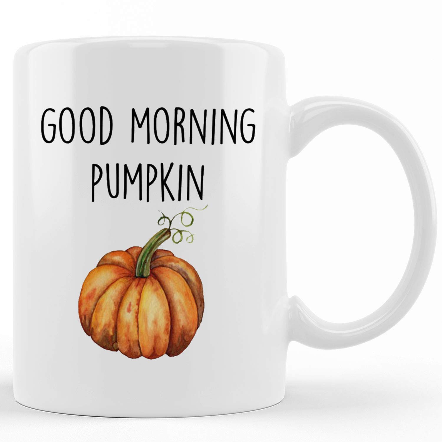 Good Morning Pumpkin Coffee Mug - 11oz & 15oz Ceramic Autumn Tea Cup with Funny Words | Novelty Gift for Birthday, Christmas & Thanksgiving | Perfect for Fall Decor, Office Use & Cozy Morning Coffee