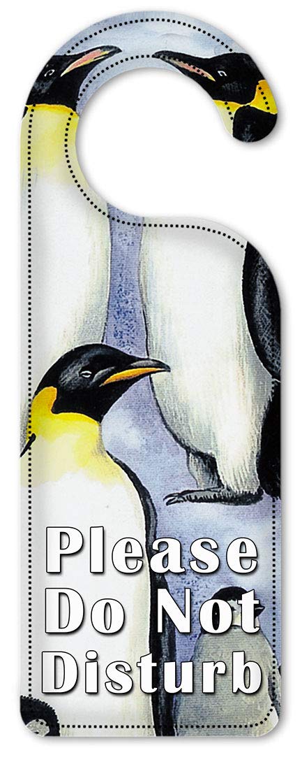 Penguin Themed 'Do Not Disturb' Door Hanger Sign - Perfect for Hotels, Bedrooms & Privacy - Decorative Art Plates for Home & Office Use