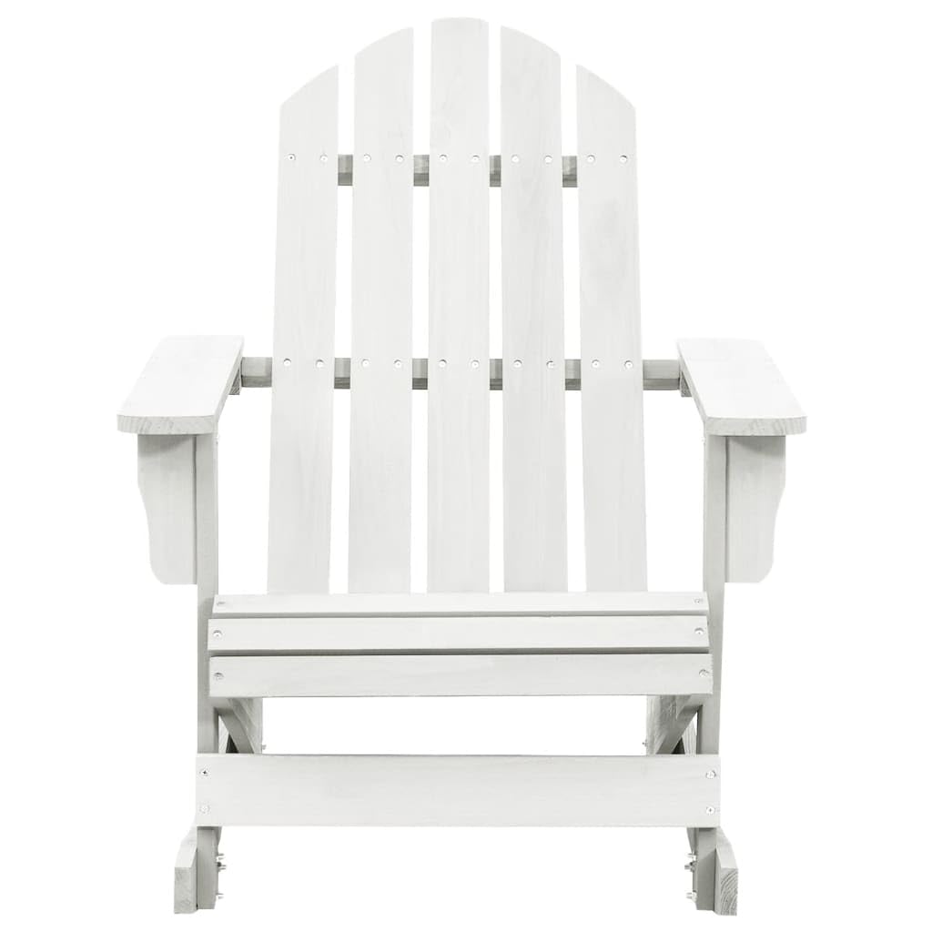 Premium White Wooden Patio Rocking Chair - Outdoor Garden Relaxation Furniture for Porch, Deck, and Backyard Lounging