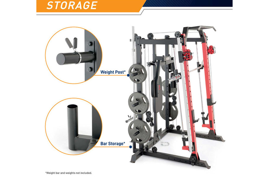 Marcy SM 4033 Smith Machine & Power Cage - Heavy Duty Home Gym Equipment for Strength Training | Perfect for Weight Lifting, Squats, Bench Press & Full-Body Workouts