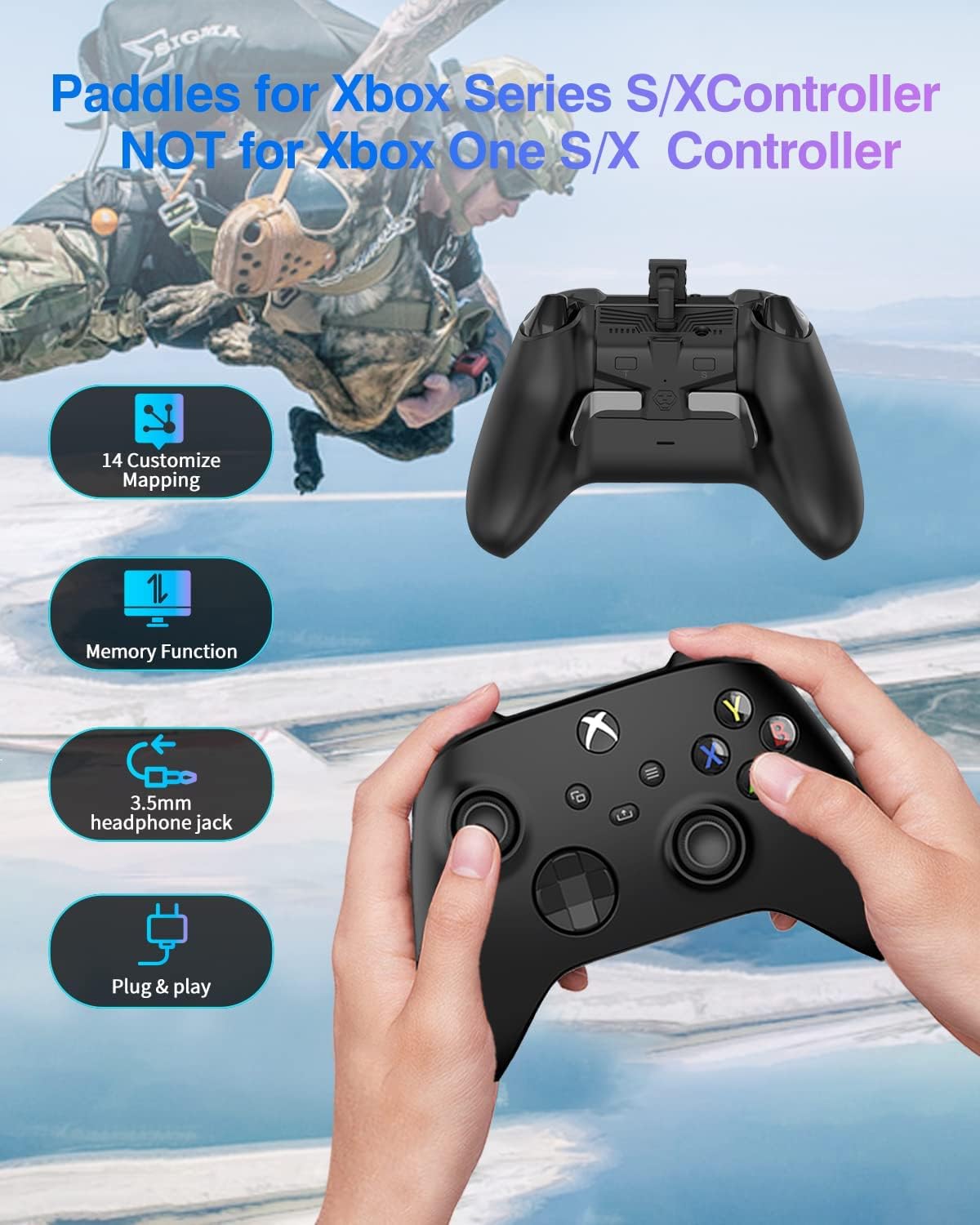 Xbox Series Controller Paddles - 2 Back Buttons, Memory Function for Gaming