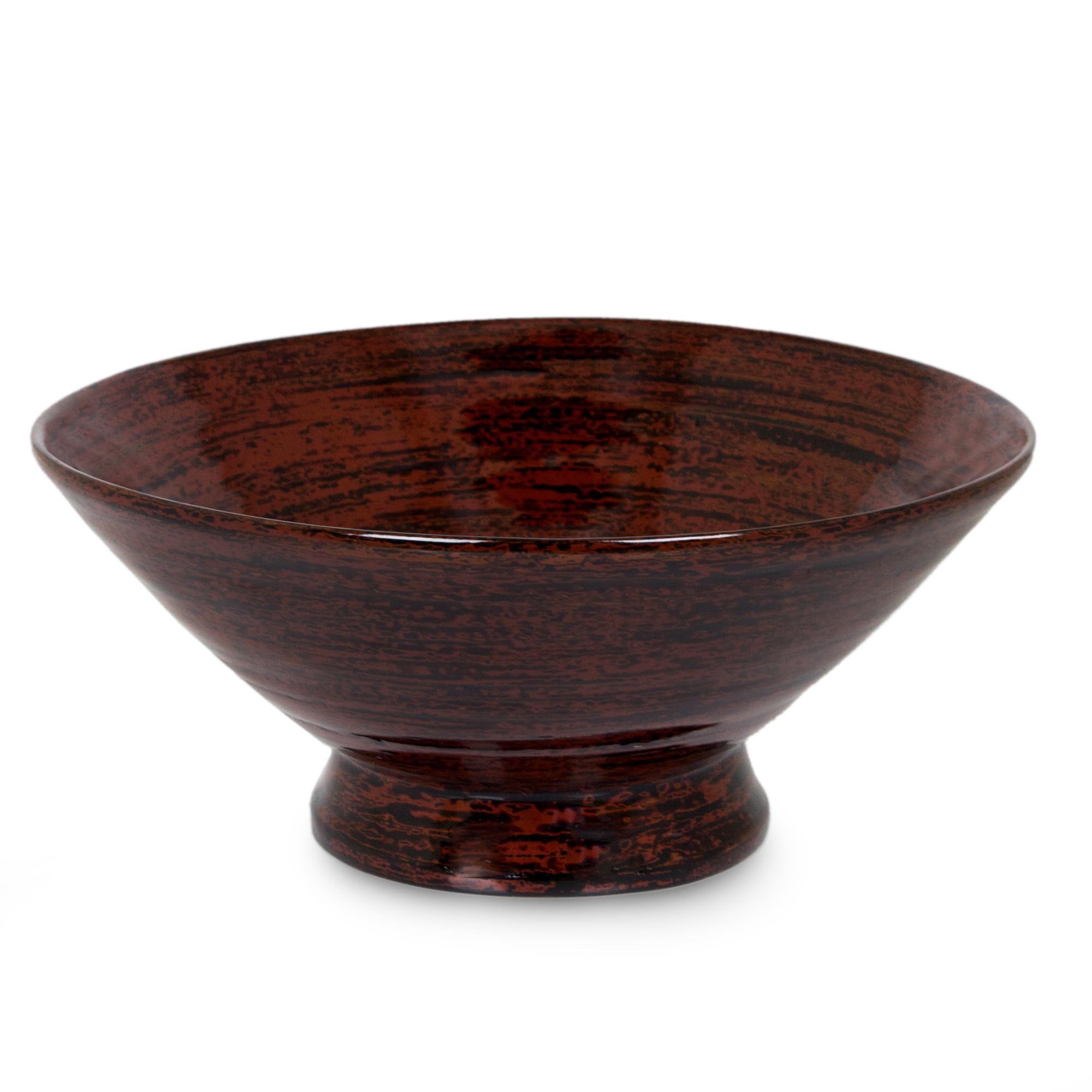 Handmade Lacquered Bamboo Centerpiece Bowl - Thai Artisan Home Decor (4.5in H x 9.75in Diam) Swirl Design - Perfect for Dining Table Decor, Wedding Centerpieces & Asian-Inspired Home Accessories
