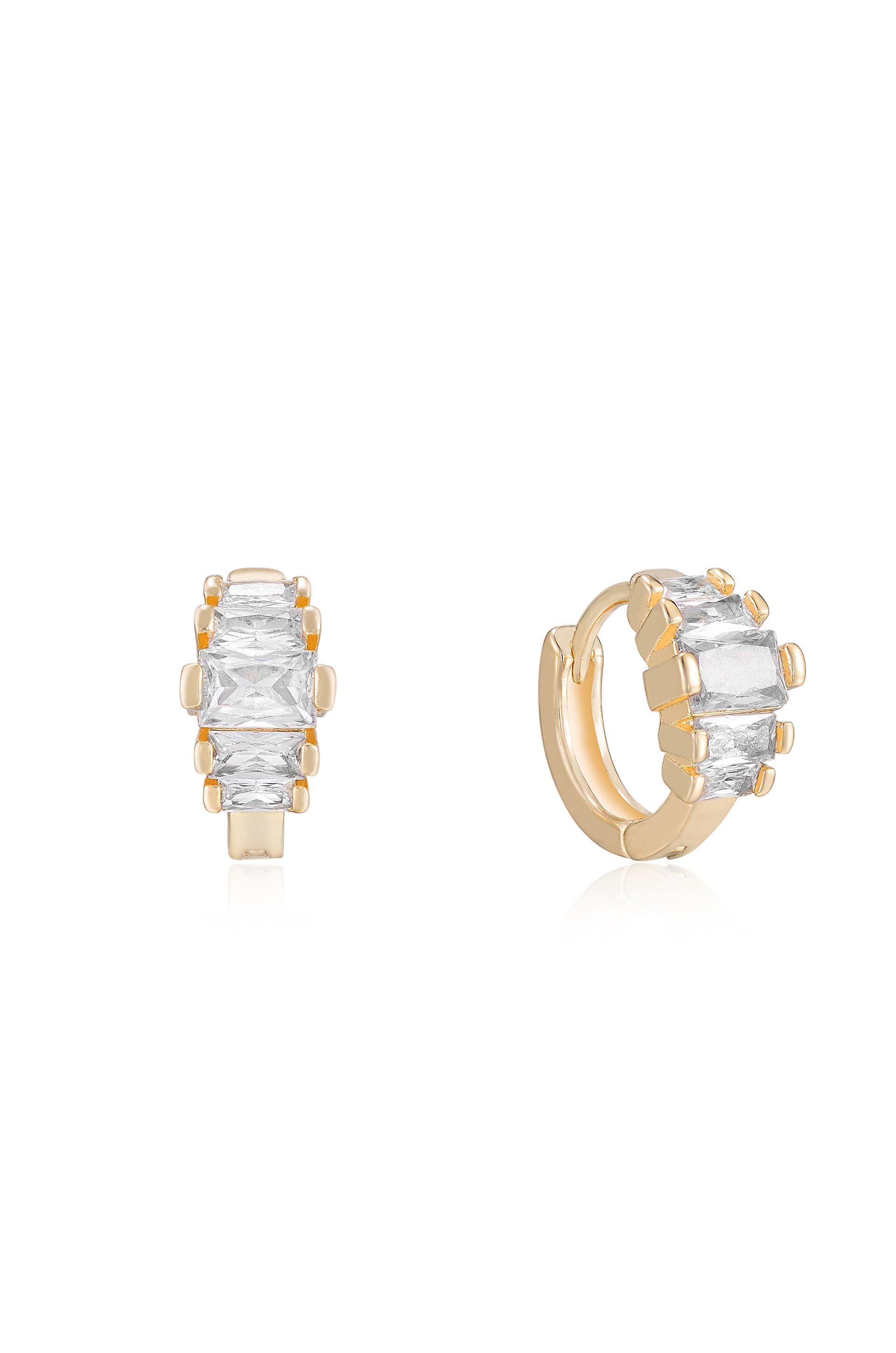Diamond Shine Mini Hoop Earrings for Women - 14K Gold Plated Small Circle Earrings for Everyday Wear & Special Occasions