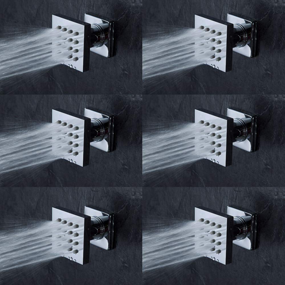 AYIVG 6-Piece Body Spray Massage Shower Jets Set - Brass Construction with Chrome Finish for Luxurious Spa-Like Shower Experience at Home