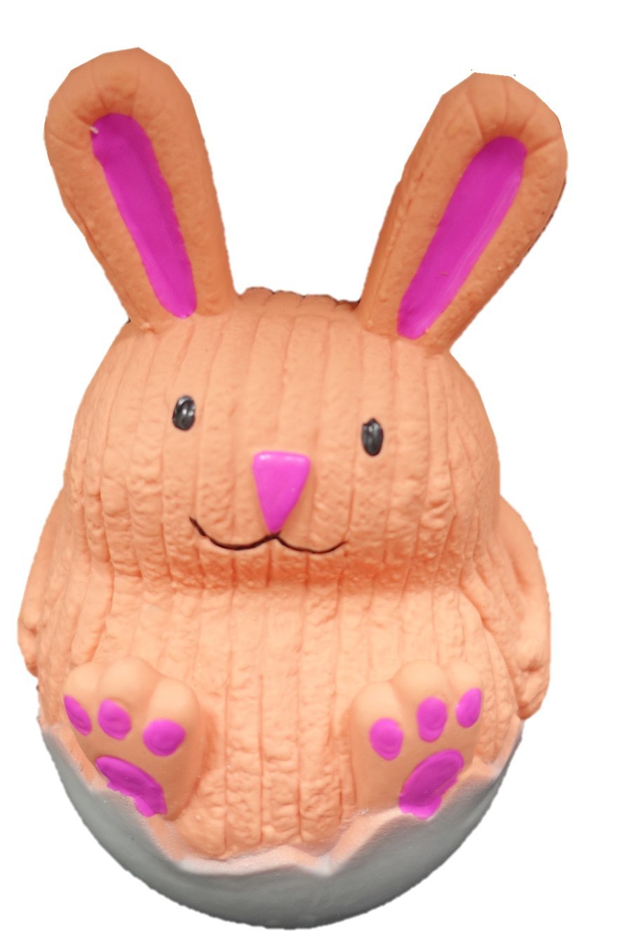 Durable Latex & Rubber Tumbler Dog Chew Toy - Rabbit Shape for Small & Medium Dogs - Interactive Play & Teeth Cleaning Pet Toy for Indoor & Outdoor Use
