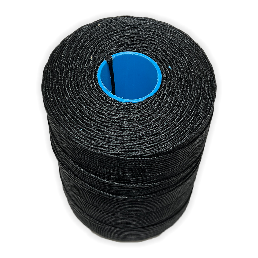 Classic Waxed Braided Polyester 1.6mm Black Fishing Line - Durable & Strong for Saltwater & Freshwater Fishing, Casting, Trolling & Fly Fishing