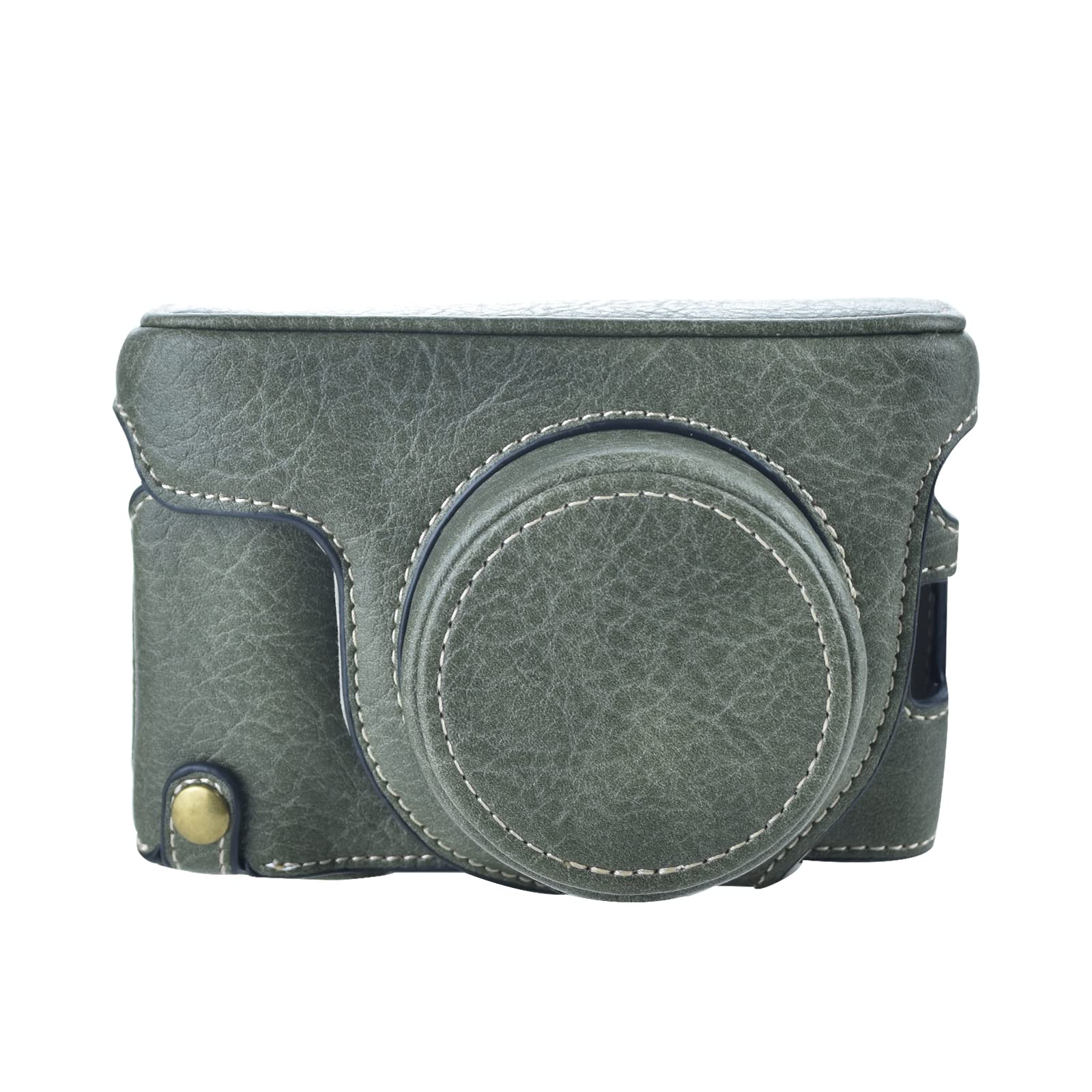 Rieibi X100V Camera Case - Vintage Leather Protective Cover for Fujifilm X100V Digital Camera with Strap & Grip - Green - Perfect for Travel, Street Photography & Everyday Use