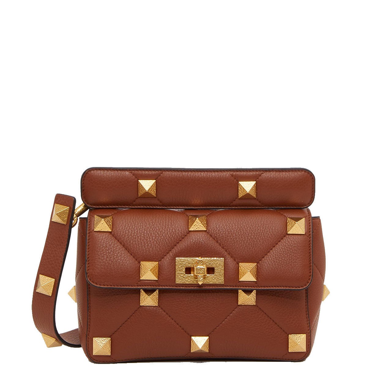 Roman Stud Grained Medium Leather Bag - Selleria Collection | Premium Handcrafted Shoulder Bag for Women | Perfect for Work, Travel & Everyday Use