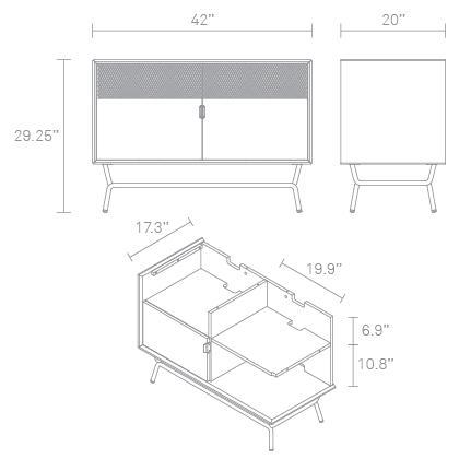 Dang TV Stand for Living Room - Modern Wooden Entertainment Center with Storage Shelves for Flat Screen TVs up to 65