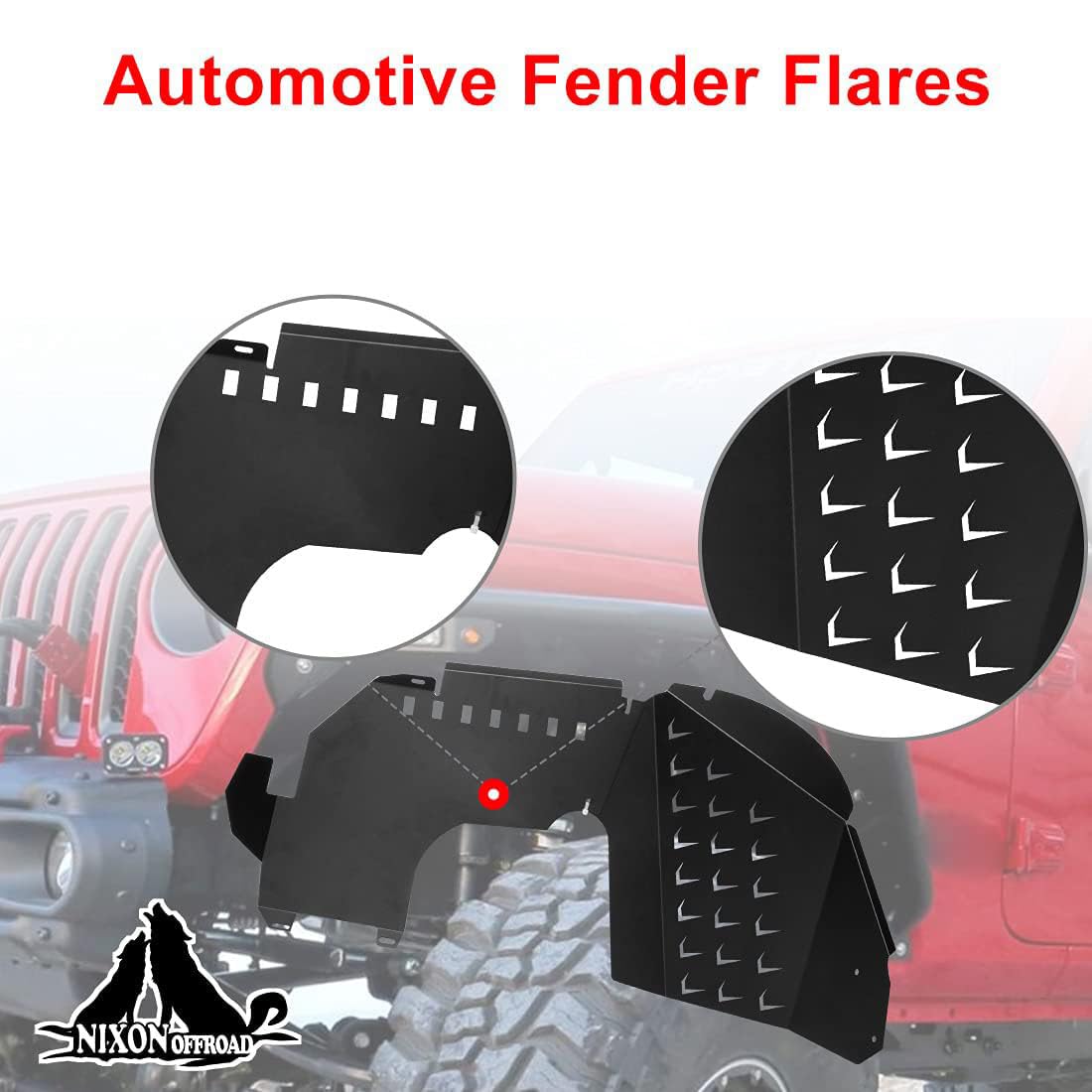 **NIXON OFFROAD Heavy-Duty Steel Front & Rear Inner Fender Liners for Jeep Gladiator JT (2019-2025) - 4-Pack Off-Road Protection Kit - Perfect for Mud, Rocks & Extreme Terrain**