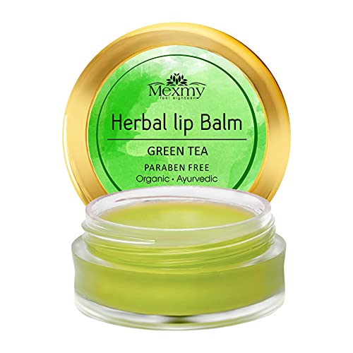Mexmy Feel Eighteen Green Tea Lip Balm - Natural Lip Care with Green Tea Extract & Honey for Dry, Dark, Cracked Lips - Moisturizes, Lightens & Plumps Lips - SLS & Paraben Free - Unisex 8g (1pc) - Perfect for Daily Hydration, Winter Lip Protection & Makeup Prep