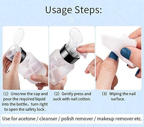 Lockable Pump Dispenser Bottle for Nail Polish & Makeup Remover - 60ml Empty Push Down Refillable Container (Pack of 1) | Perfect for Salon, Home Manicure & Travel Nail Care Kit